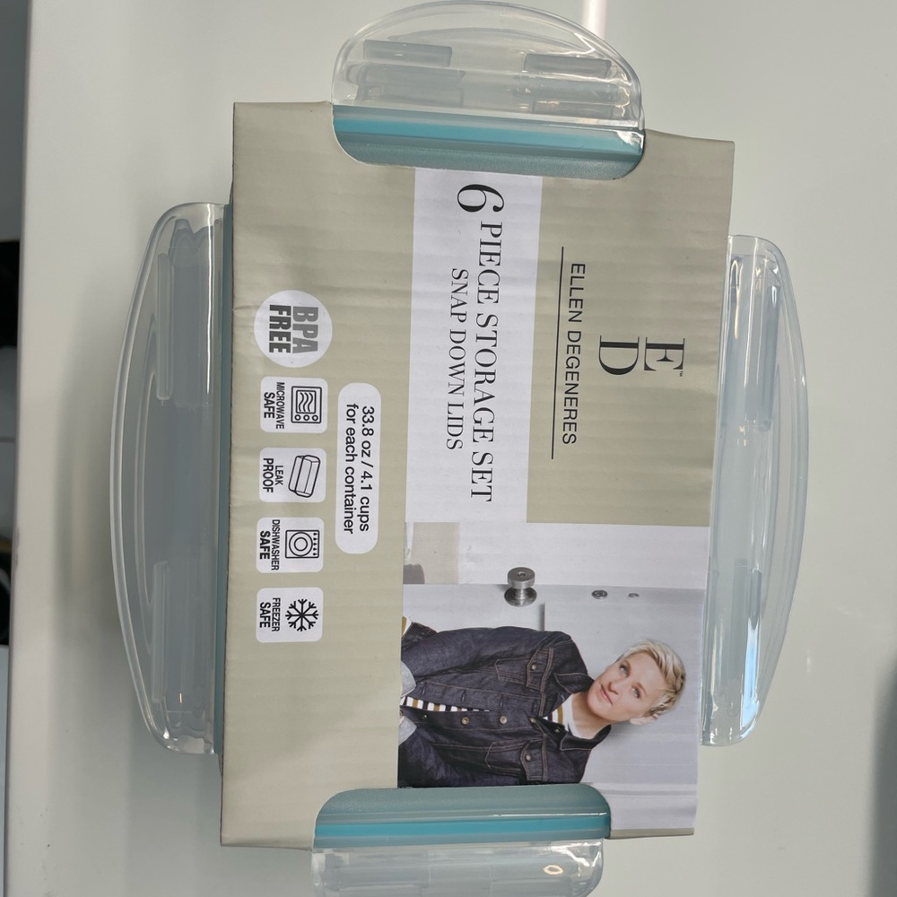 Ellen Degeneres 6-piece storage set with snap down lids